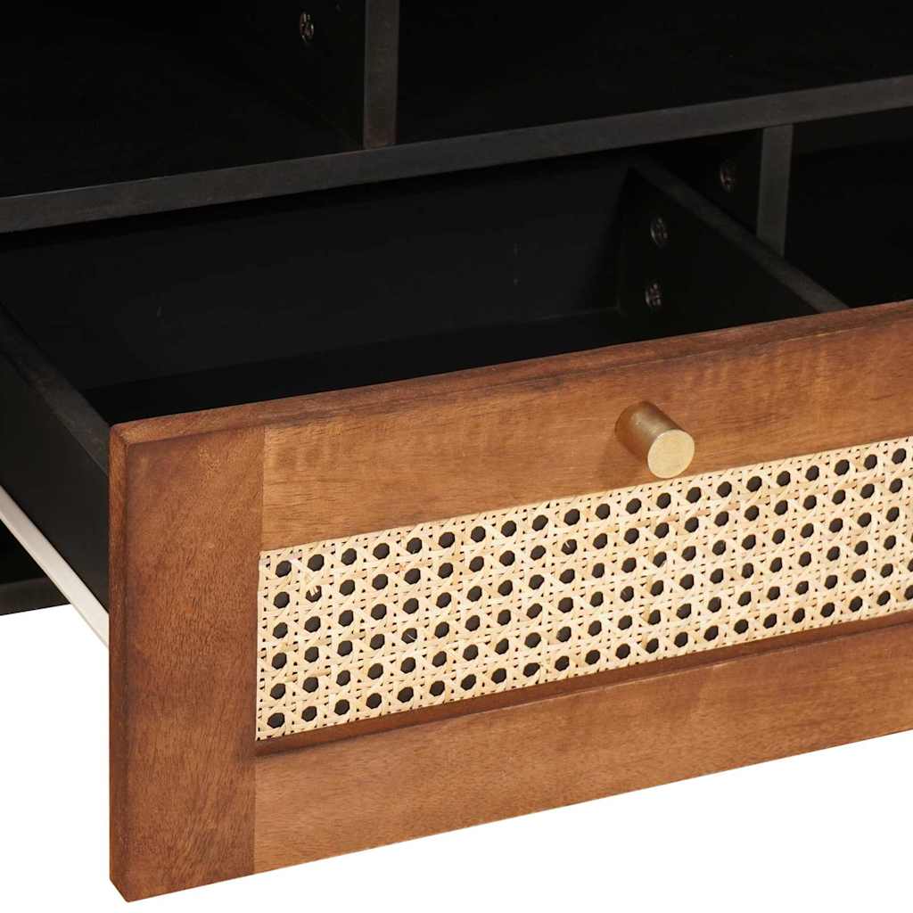 vidaXL Ντουλάπι TV με ράφι Καφέ 100 x 33,5 x 46 εκ Στερεό ξύλο μάνγκο