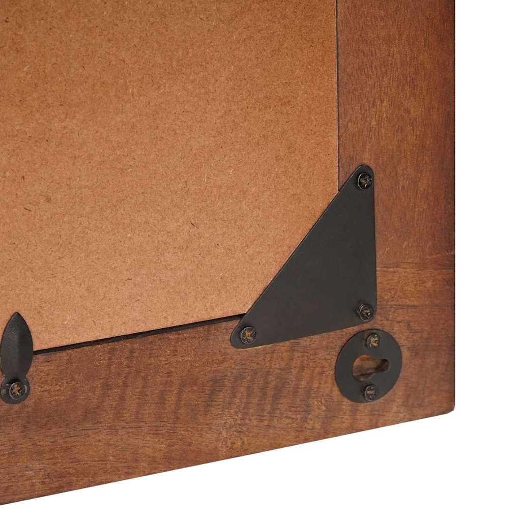 vidaXL Καθρέφτης καφέ και ασημί 50 x 70 cm Στερεό ξύλο μάνγκο, γυαλί