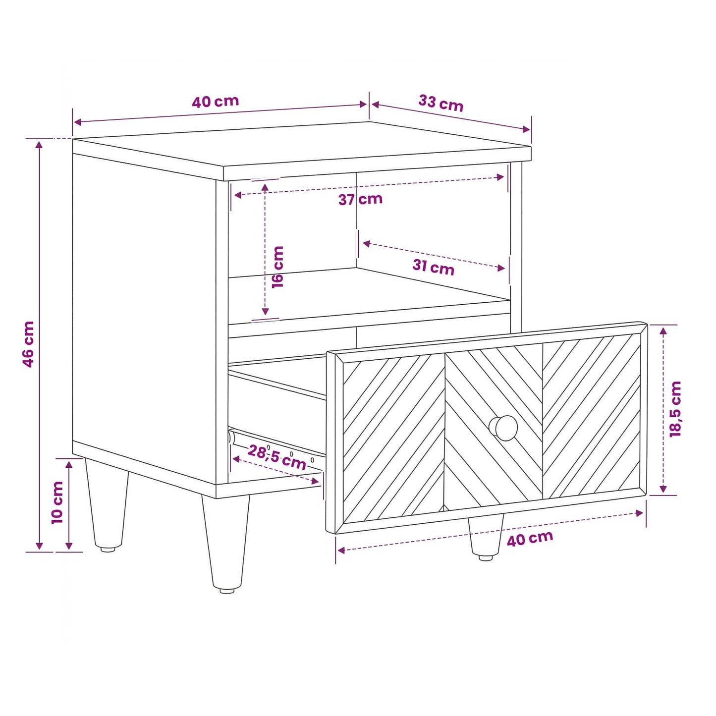 vidaXL Κομοδίνο 2 τμχ. Καφέ 50 x 33 x 60 εκ Στερεό ξύλο μάνγκο