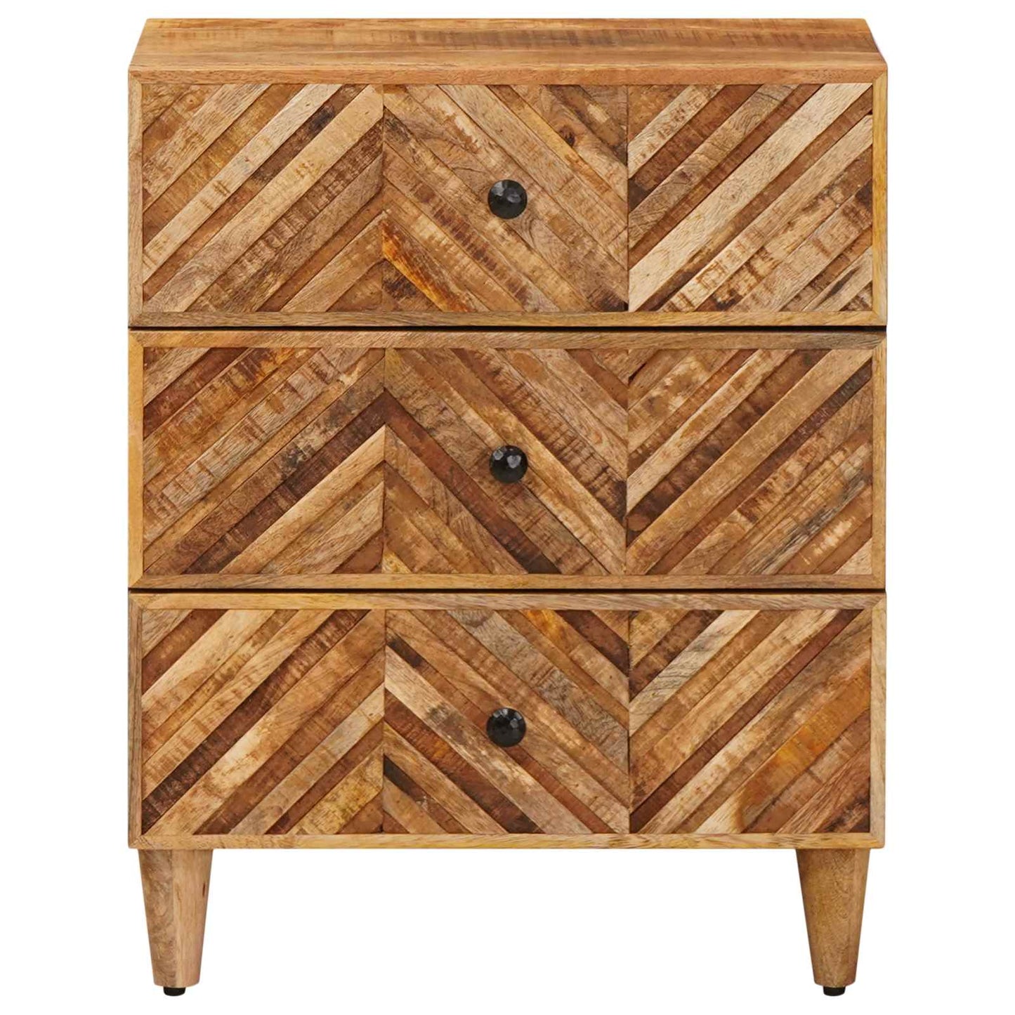 vidaXL Κομοδίνο με συρτάρι Καφέ 50 x 33 x 60 εκ Στερεό ξύλο μάνγκο