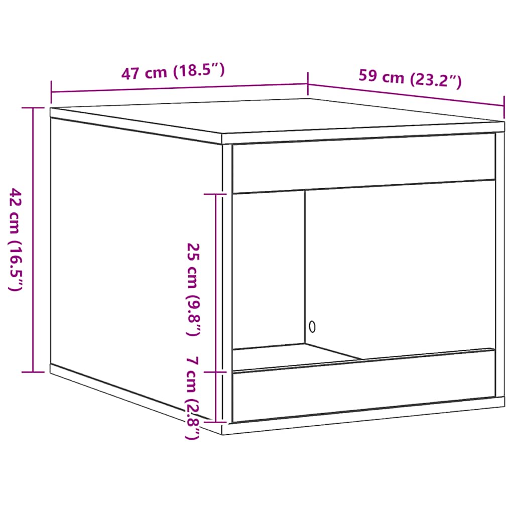 vidaXL Τουαλέτα Γάτας Περίφραξη Αρτισιανή Δρυς 47x59x42 εκ Επεξ. Ξύλο
