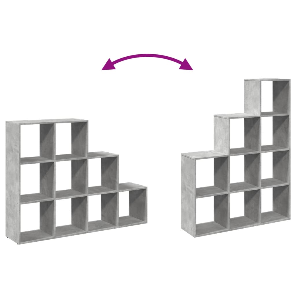 vidaXL Βιβλιοθήκη/Διαχωρ. Χώρου 3 Επ. Γκρι 137,5x29x103,5 εκ. Επ. Ξύλο