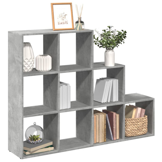 vidaXL Βιβλιοθήκη/Διαχωρ. Χώρου 3 Επ. Γκρι 137,5x29x103,5 εκ. Επ. Ξύλο