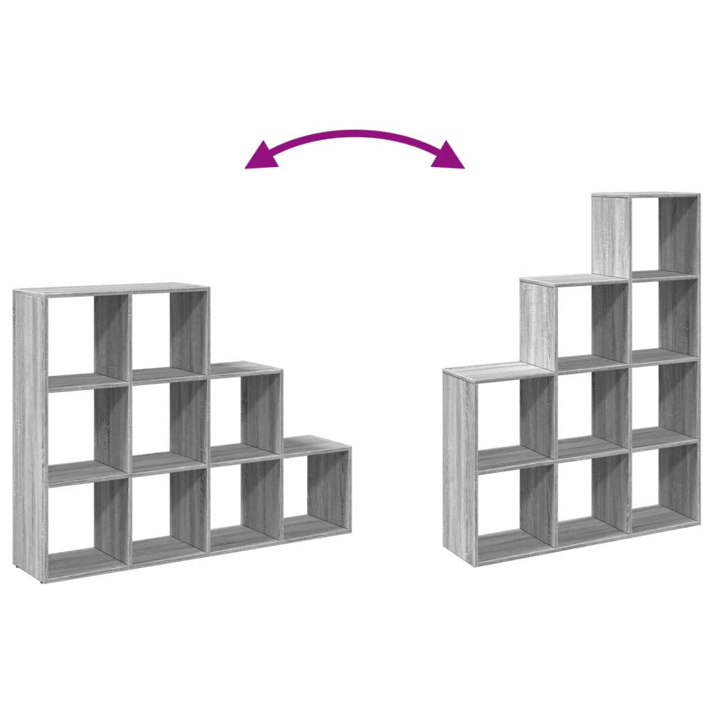 vidaXL Βιβλιοθήκη/Διαχωριστικό Χώρου 3 Επ. Γκρι 70x24x193εκ. Επ. Ξύλο