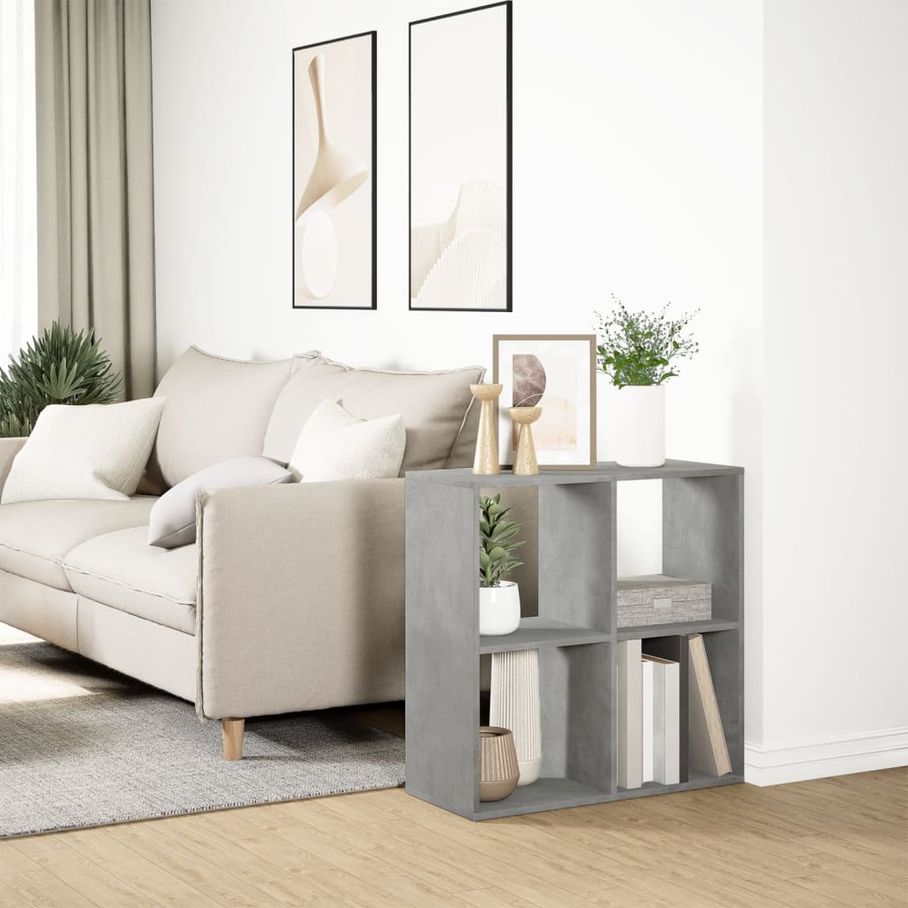 vidaXL Βιβλιοθήκη/Διαχωριστικό Χώρου Γκρι 69,5x29x69,5 εκ. Επεξ. Ξύλο