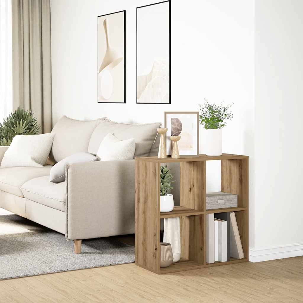 vidaXL Βιβλιοθήκη/Διαχωριστικό Χώρου Δρυς 69,5x29x69,5 εκ. Επεξ. Ξύλο