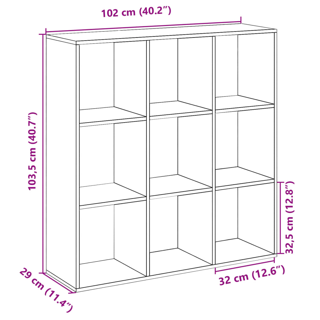 vidaXL Βιβλιοθήκη/Διαχωριστικό Χώρου Δρυς 102x29x103,5 εκ. Επεξ. Ξύλο