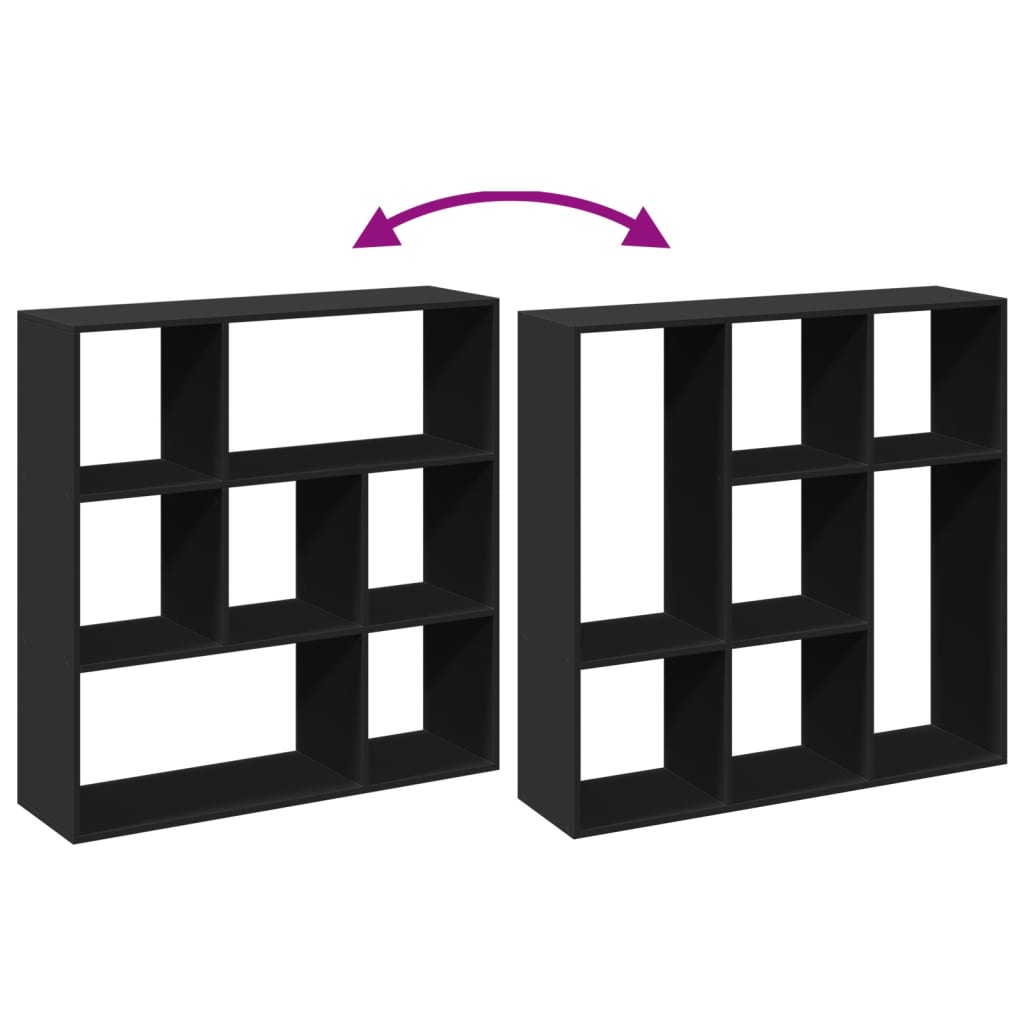 vidaXL Βιβλιοθήκη/Διαχωριστικό Χώρου Μαύρο 102x29x103,5 εκ. Επεξ. Ξύλο