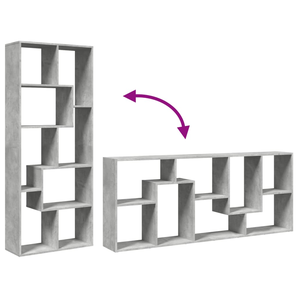 vidaXL Βιβλιοθήκη/Διαχωριστικό Χώρου Γκρι 67x25x161,5 εκ. Επεξ. Ξύλο
