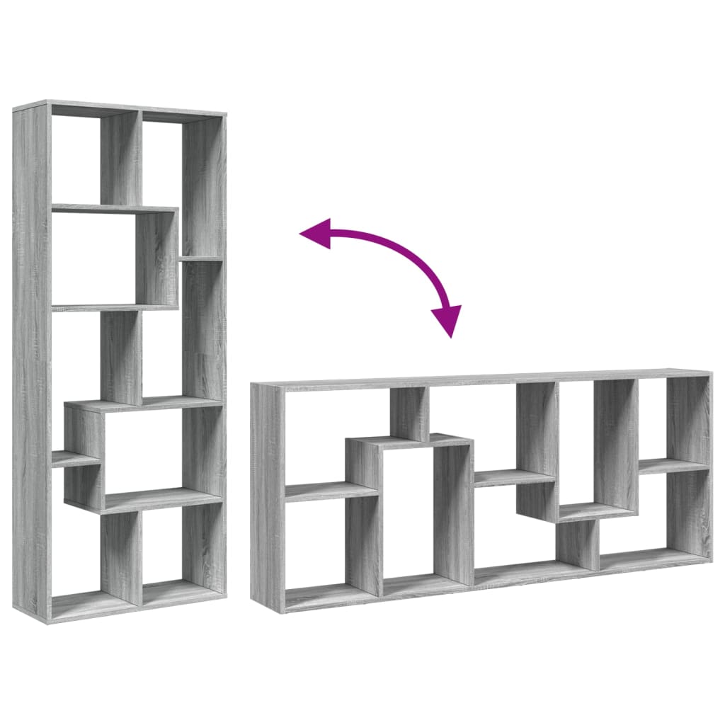 vidaXL Βιβλιοθήκη/Διαχωριστικό Χώρου Γκρι 67x25x161,5 εκ. Επεξ. Ξύλο
