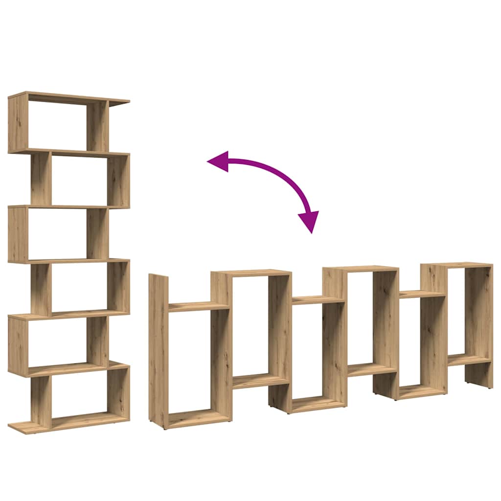 vidaXL Βιβλιοθήκη/Διαχωριστικό Χώρου 6 Επ. Δρυς 70x24x193εκ. Επ. Ξύλο