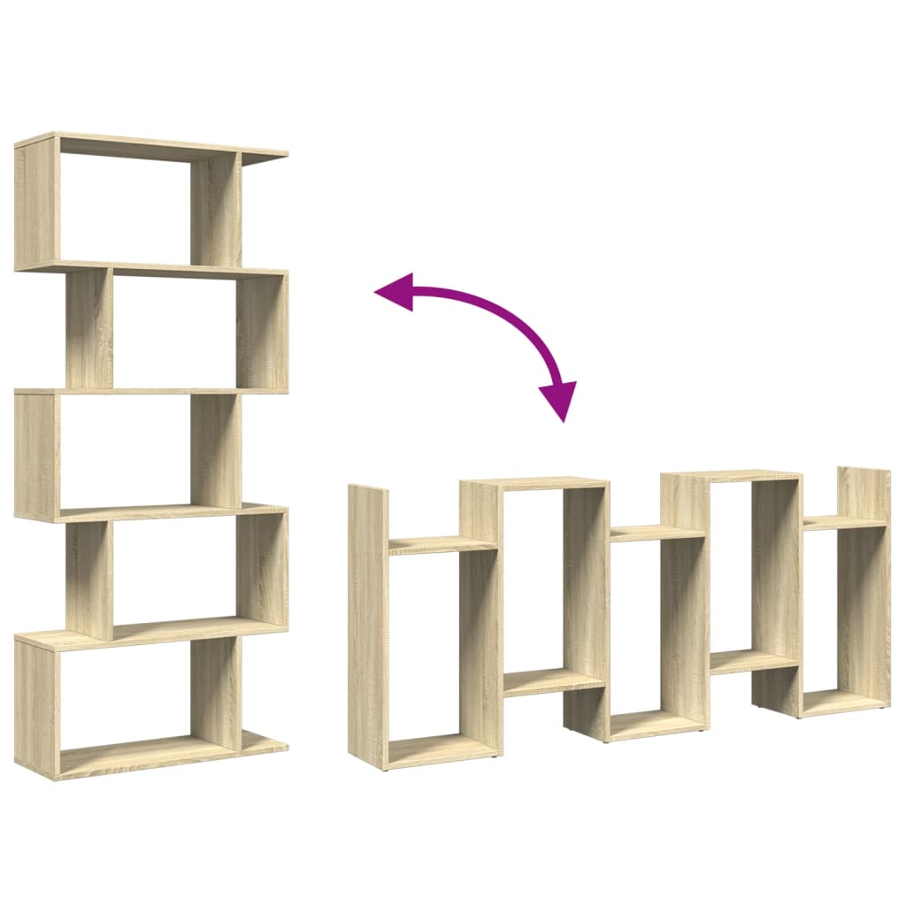 vidaXL Βιβλιοθήκη/Διαχωριστικό Χώρου 5 Επ. Δρυς 70x24x161εκ. Επ. Ξύλο