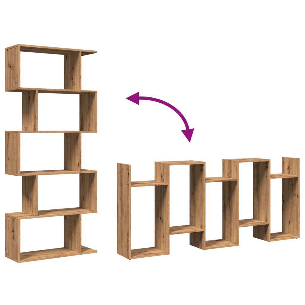 vidaXL Βιβλιοθήκη/Διαχωριστικό Χώρου 5 Επ. Δρυς 70x24x161εκ. Επ. Ξύλο