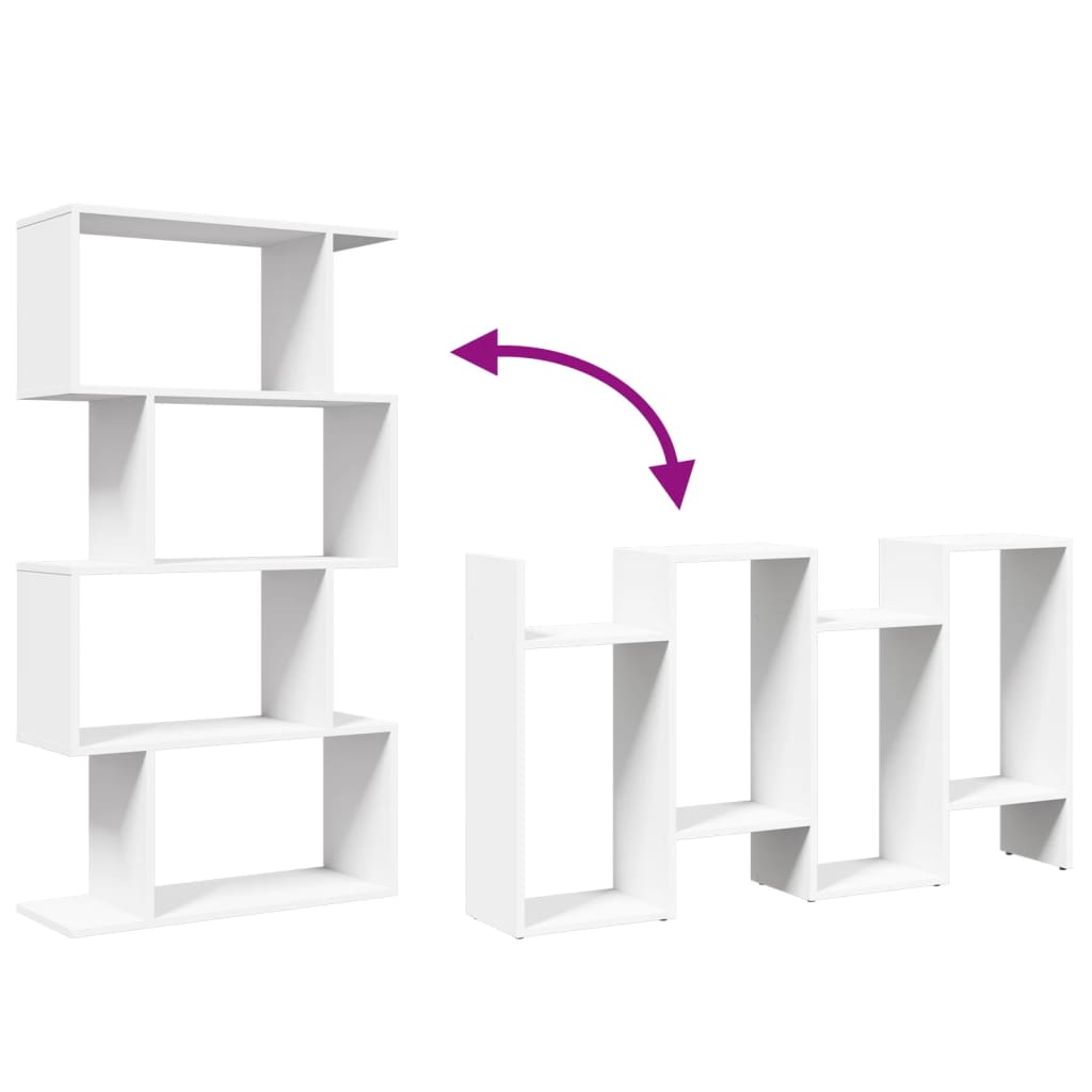 vidaXL Βιβλιοθήκη/Διαχωριστικό Χώρου 4 Επ. Λευκό 70x24x129εκ. Επ. Ξύλο