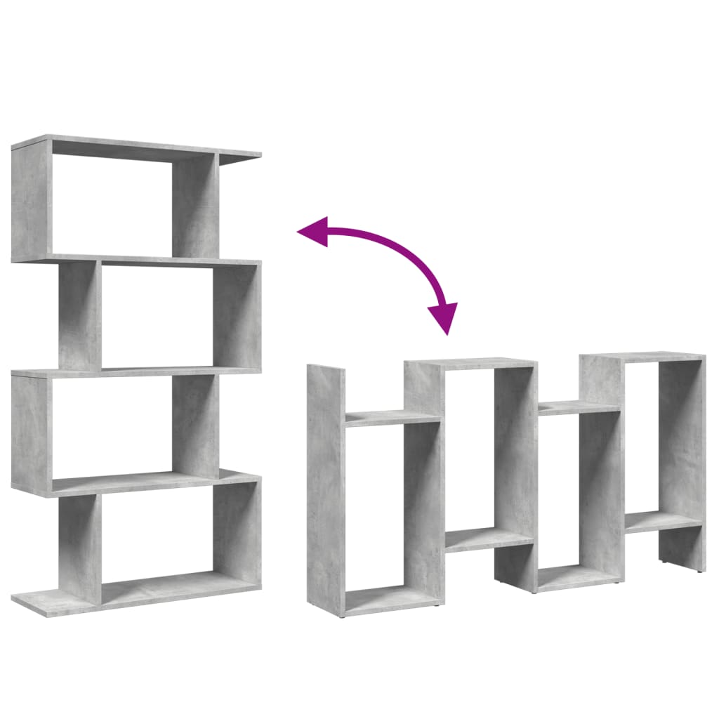 vidaXL Βιβλιοθήκη/Διαχωριστικό Χώρου 4 Επ. Γκρι 70x24x129 εκ. Επ. Ξύλο