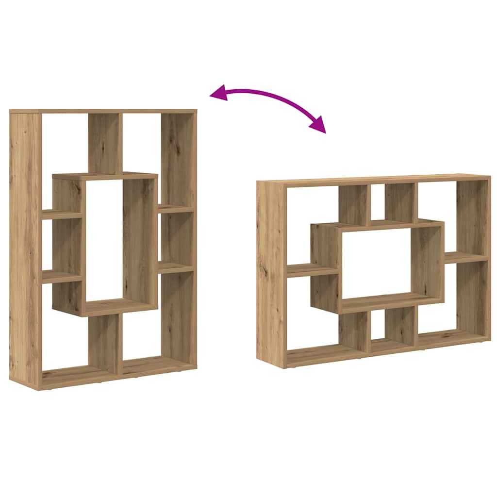 vidaXL Βιβλιοθήκη Αρτισιανή Δρυς 63x20x90 εκ. από Επεξεργασμένο Ξύλο