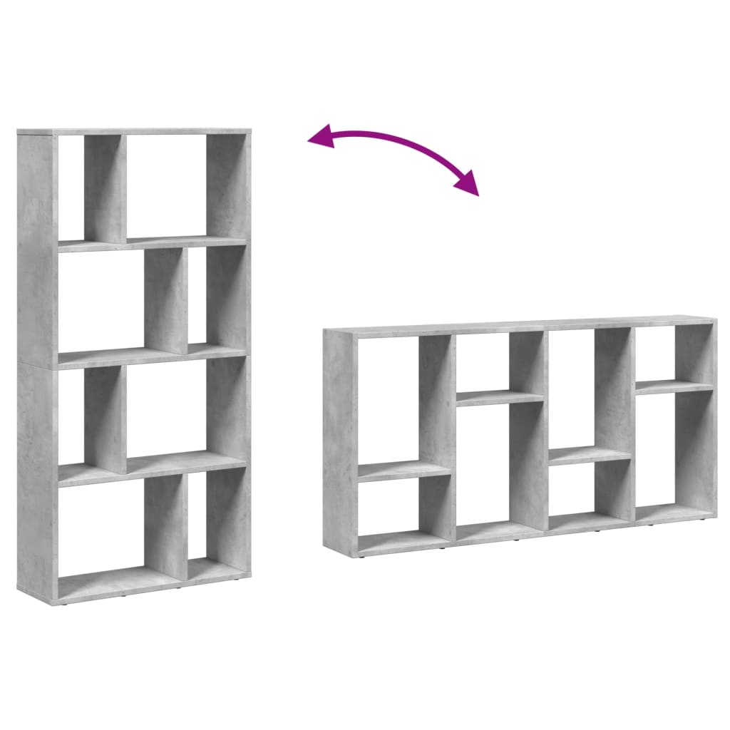 vidaXL Βιβλιοθήκη Γκρι Σκυροδέματος 60x20x120 εκ. Επεξεργ. Ξύλο