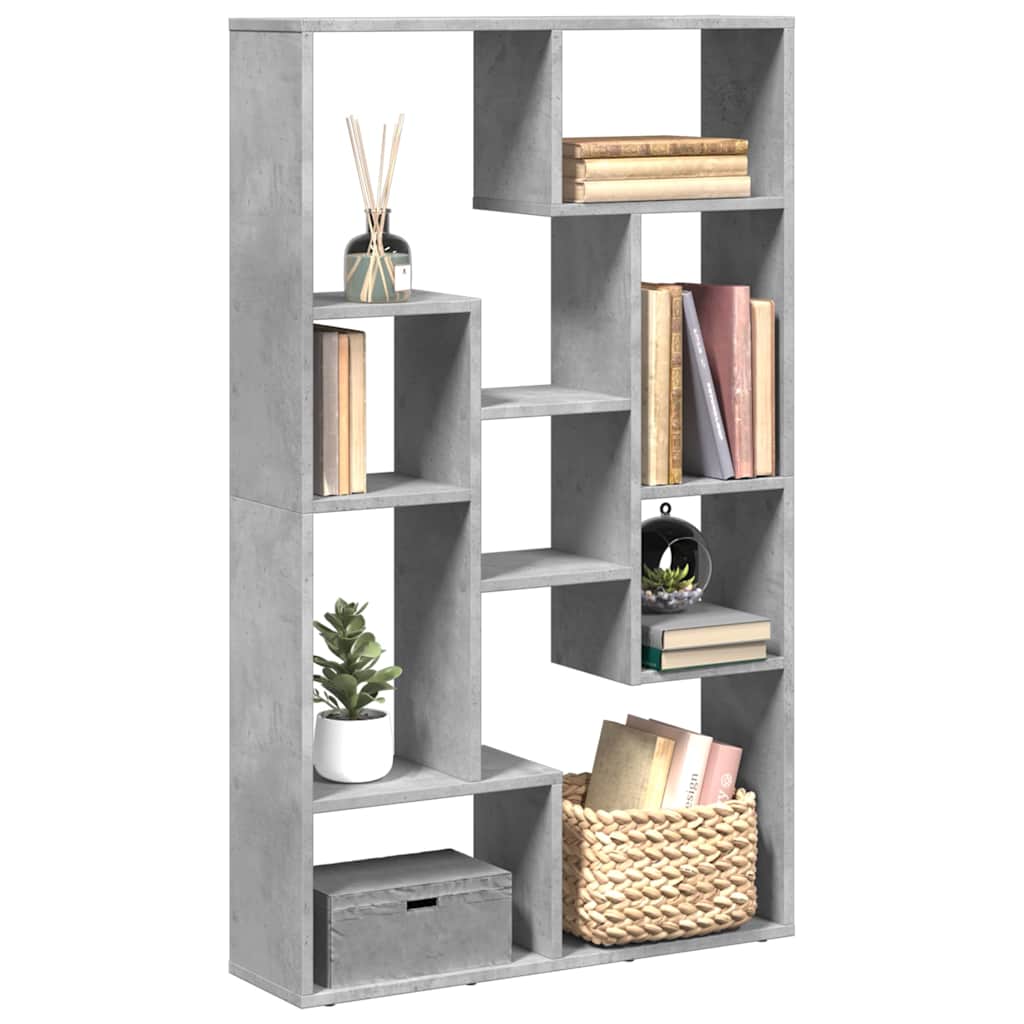vidaXL Βιβλιοθήκη Γκρι Σκυροδέματος 72x20x120,5 εκ. Επεξεργ. Ξύλο