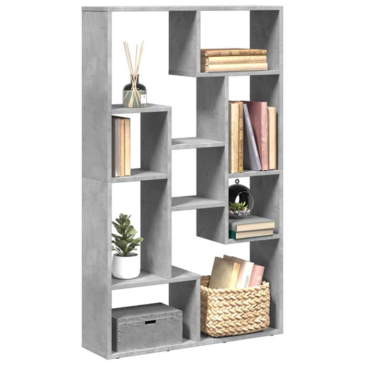 vidaXL Βιβλιοθήκη Γκρι Σκυροδέματος 72x20x120,5 εκ. Επεξεργ. Ξύλο