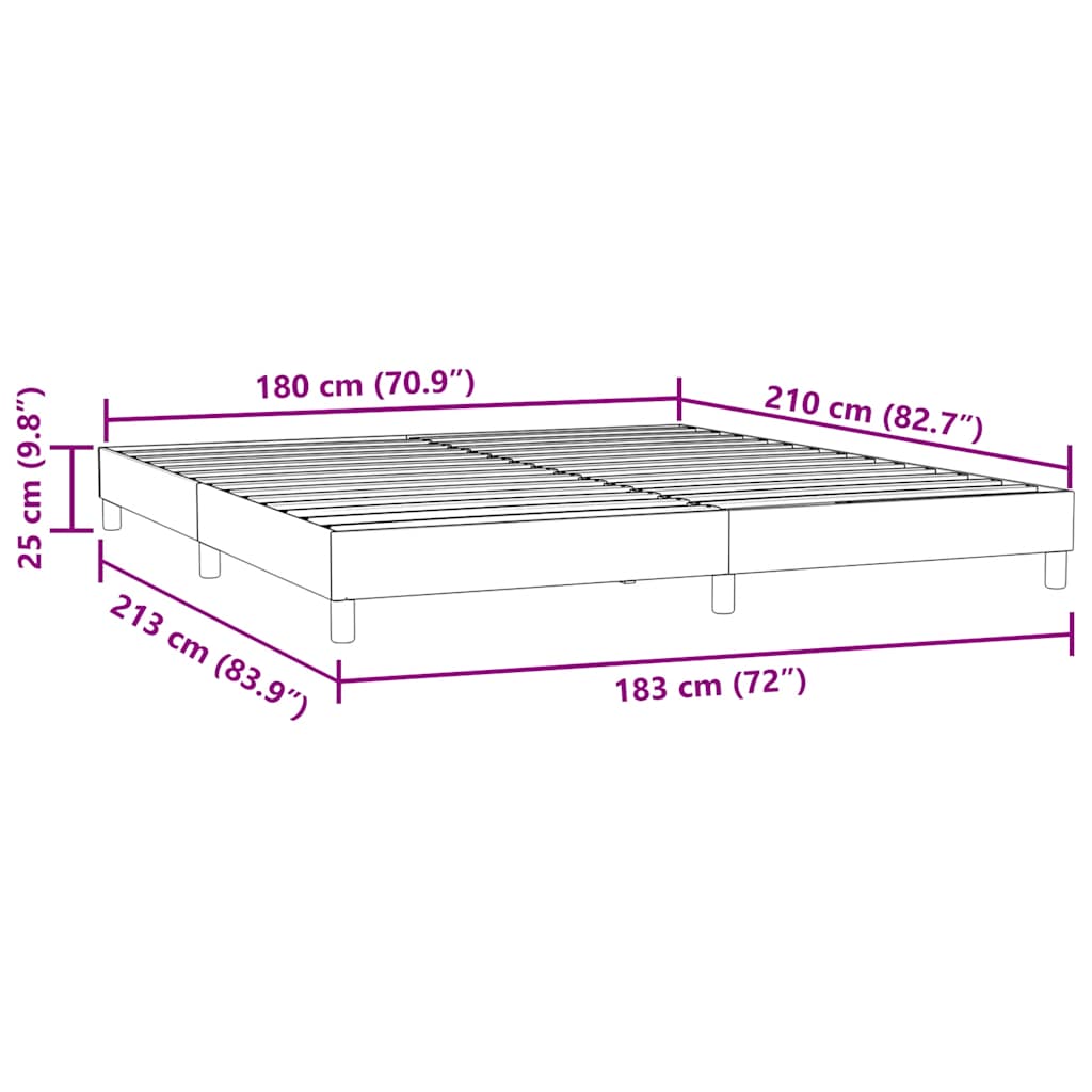 vidaXL Πλαίσιο Κρεβατιού χωρίς στρώμα Ροζ 180x210 εκ. Βελούδινο
