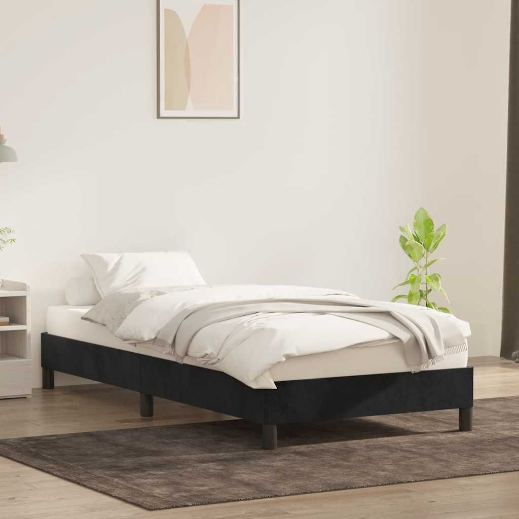 vidaXL Πλαίσιο κρεβατιού χωρίς στρώμα Μαύρο 80x220 cm Βελούδινο