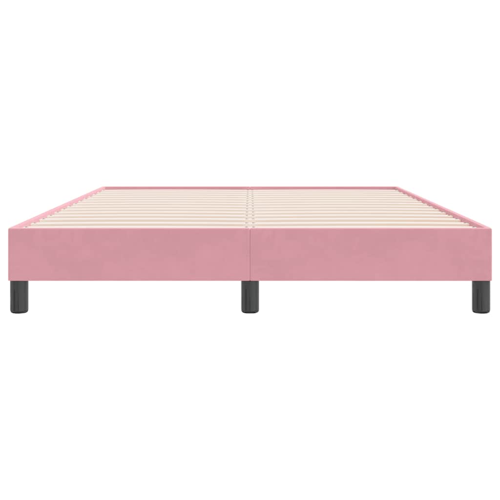 vidaXL Πλαίσιο κρεβατιού χωρίς στρώμα Ροζ 160x220 cm Βελούδινο