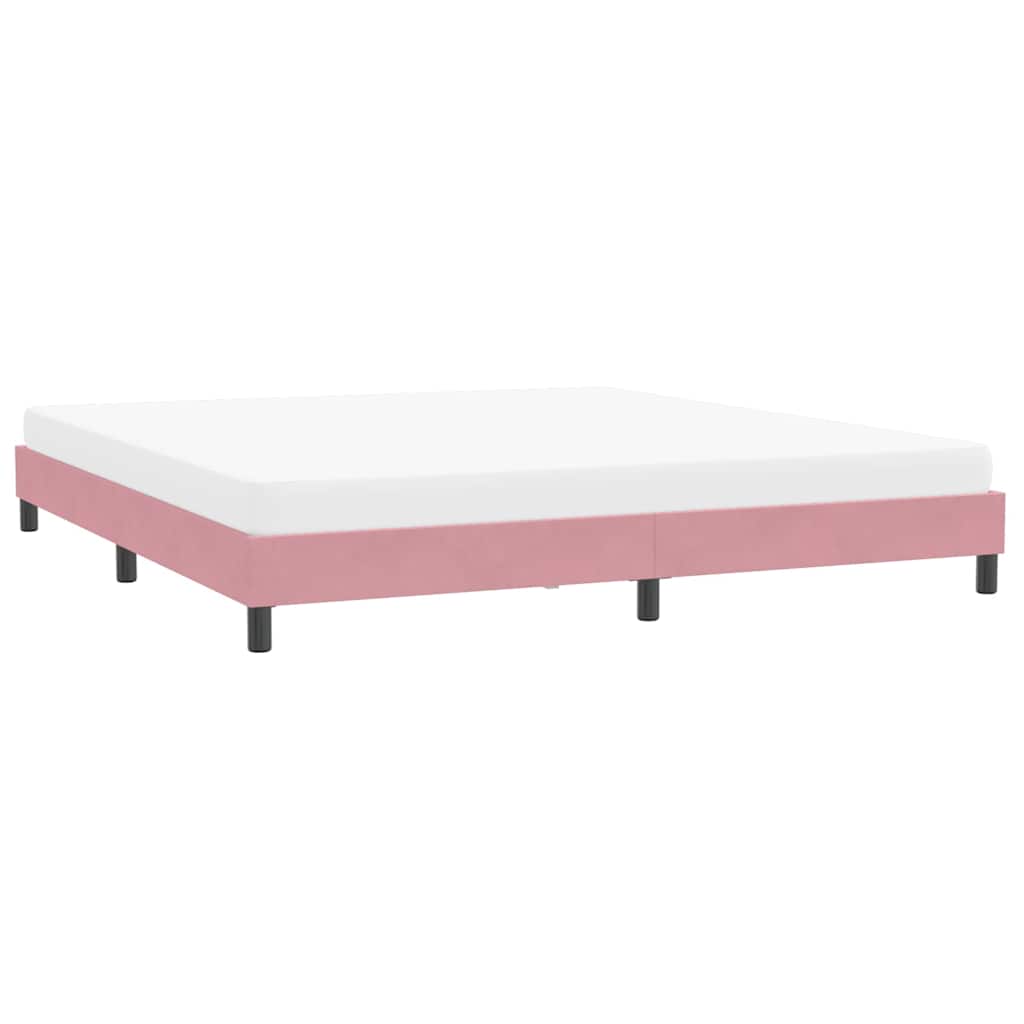 vidaXL Πλαίσιο κρεβατιού χωρίς στρώμα Ροζ 200x220 cm Βελούδινο