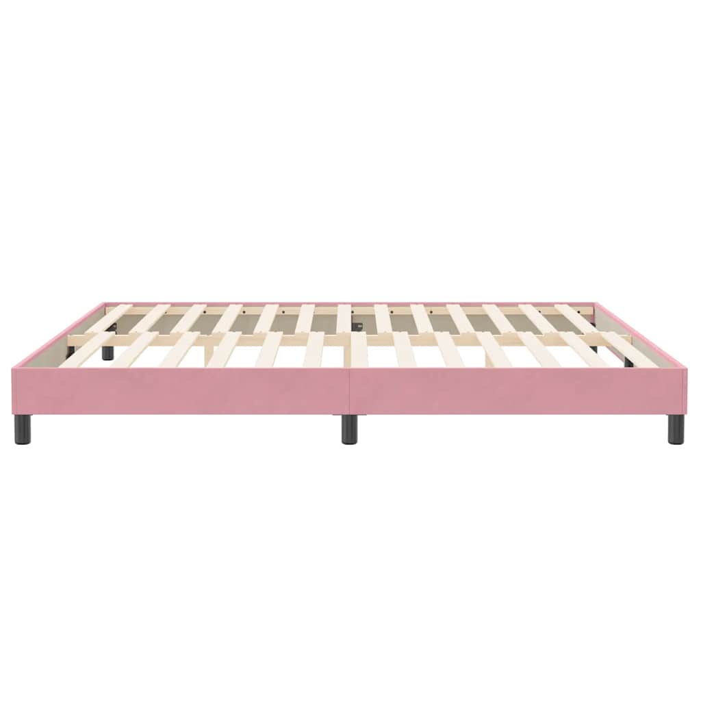 vidaXL Πλαίσιο κρεβατιού χωρίς στρώμα Ροζ 200x220 cm Βελούδινο