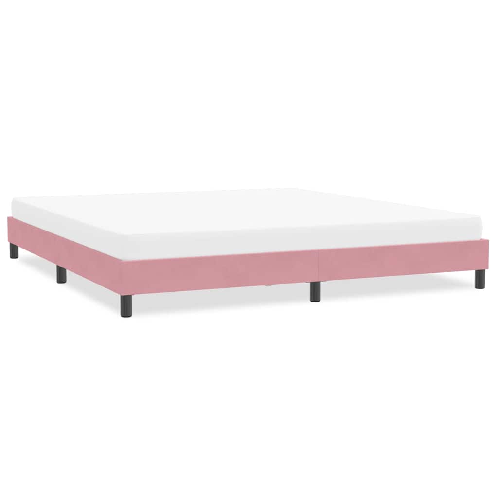 vidaXL Πλαίσιο κρεβατιού χωρίς στρώμα Ροζ 200x220 cm Βελούδινο