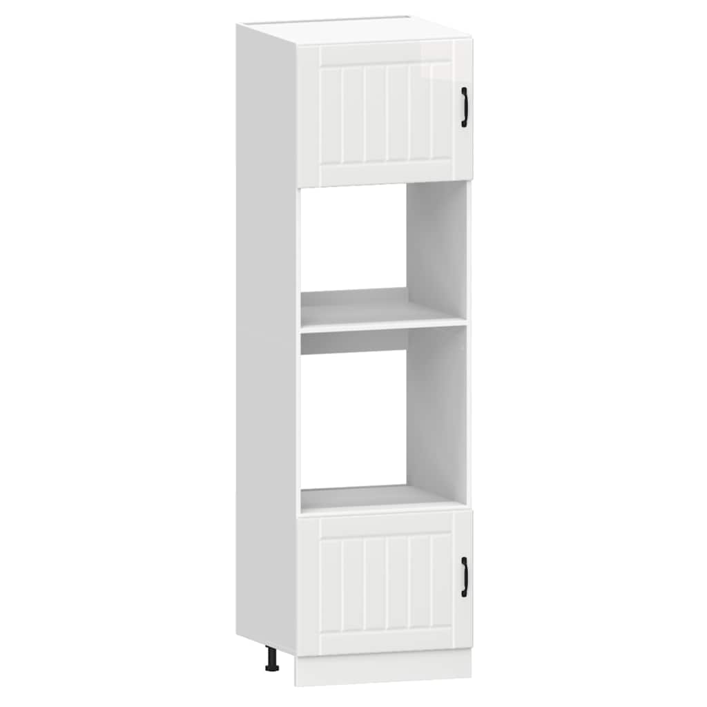 vidaXL Σετ Ντουλαπιών Κουζίνας 7 Τεμαχίων "Lucca" από Γυαλιστερό Λευκό Τεχνητό Ξύλο