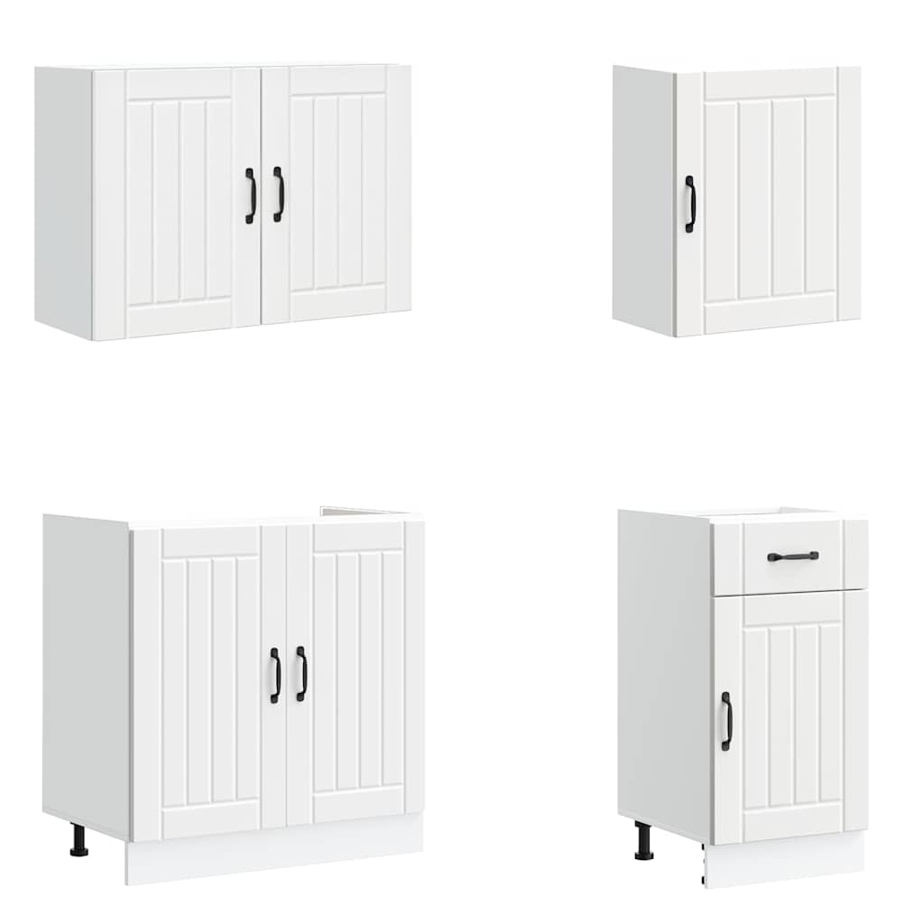 vidaXL Σετ ντουλαπιών κουζίνας 7 τεμαχίων "Lucca" Λευκό μηχανικό ξύλο