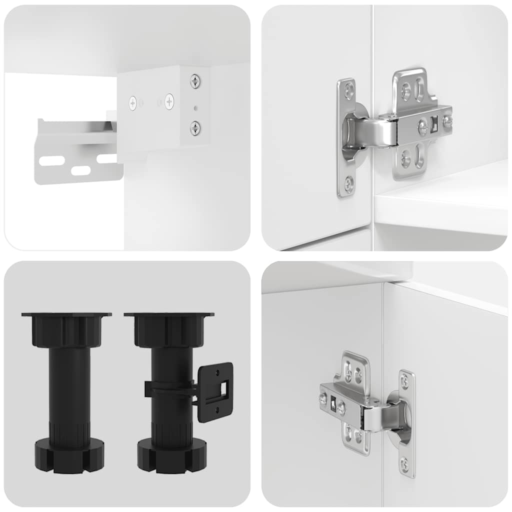 vidaXL Σετ Ντουλαπιών Κουζίνας 7 Τεμαχίων "Porto" από Γυαλιστερό Λευκό Ξύλο Μηχανικής Επεξεργασίας