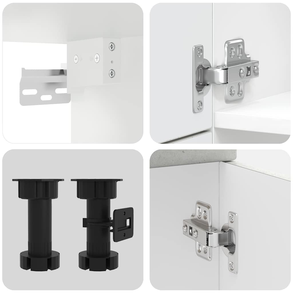 vidaXL Σετ Ντουλαπιών Κουζίνας 7 Τεμαχίων "Porto" Γκρι από Σκυρόδεμα με Μηχανική Επένδυση Ξύλου