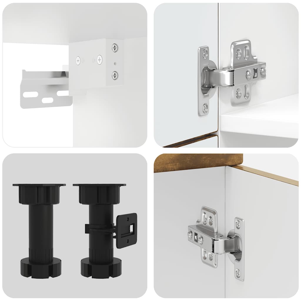 vidaXL Σετ Ντουλαπιών Κουζίνας 7 Τεμαχίων "Porto" από Καπνιστή Δρυ και Μηχανικά Απορροφημένο Ξύλο