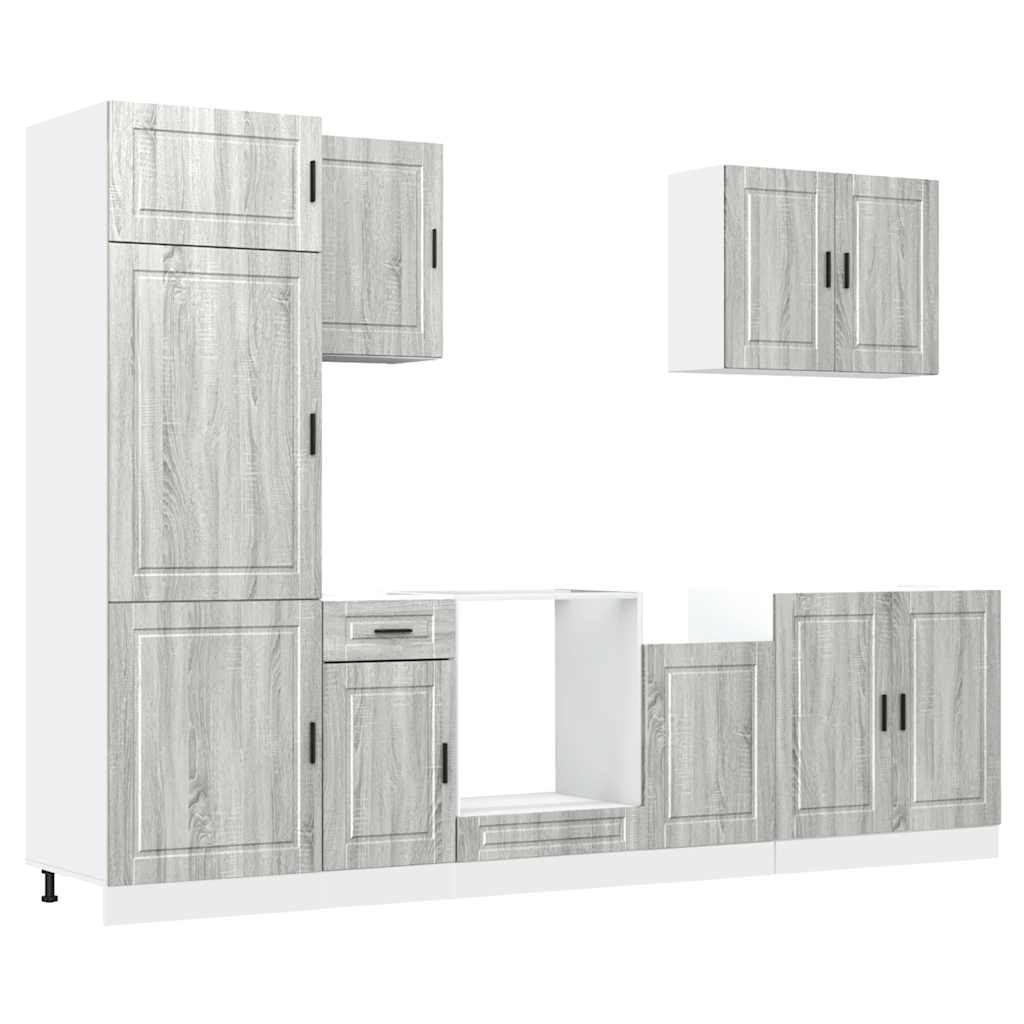 vidaXL Σετ Ντουλαπιών Κουζίνας 7 Τεμαχίων "Porto" Γκρι από Τεχνητό Ξύλο Sonoma