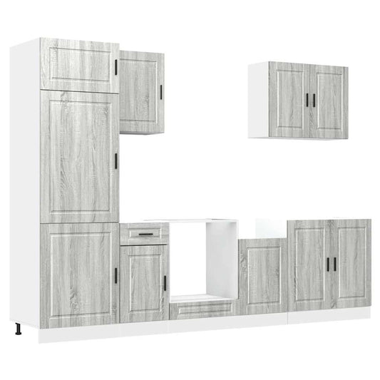 vidaXL Σετ Ντουλαπιών Κουζίνας 7 Τεμαχίων "Porto" Γκρι από Τεχνητό Ξύλο Sonoma