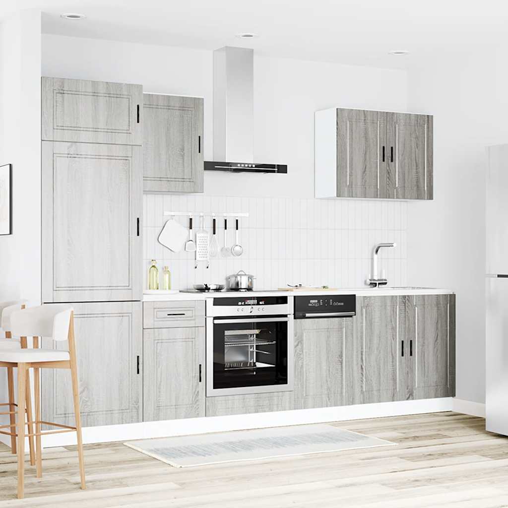 vidaXL Σετ Ντουλαπιών Κουζίνας 7 Τεμαχίων "Porto" Γκρι από Τεχνητό Ξύλο Sonoma