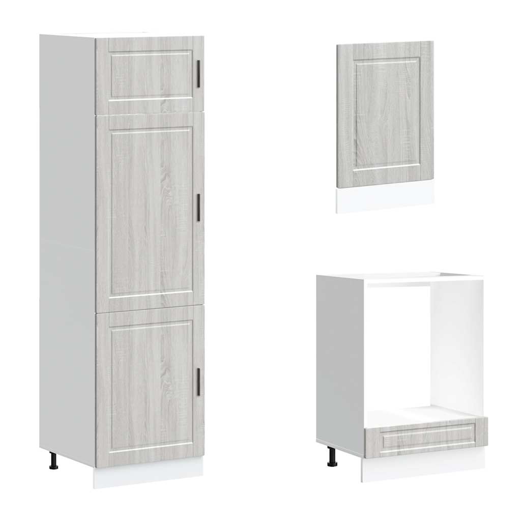 vidaXL Σετ Ντουλαπιών Κουζίνας 7 Τεμαχίων "Porto" Γκρι από Τεχνητό Ξύλο Sonoma