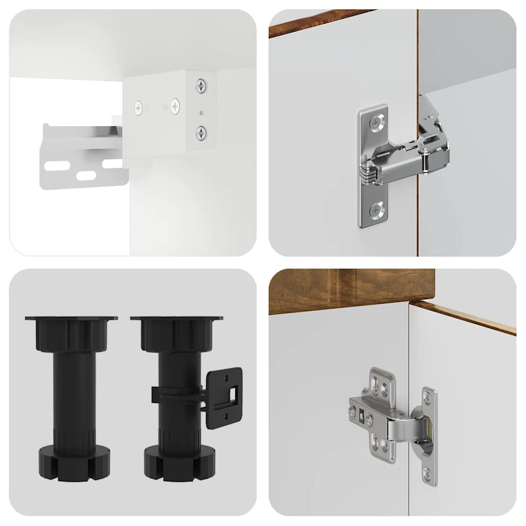 vidaXL Σετ Ντουλαπιών Κουζίνας 8 Τεμαχίων "Lucca" από Καπνιστή Δρυ και Μηχανικά Απορροφημένο Ξύλο