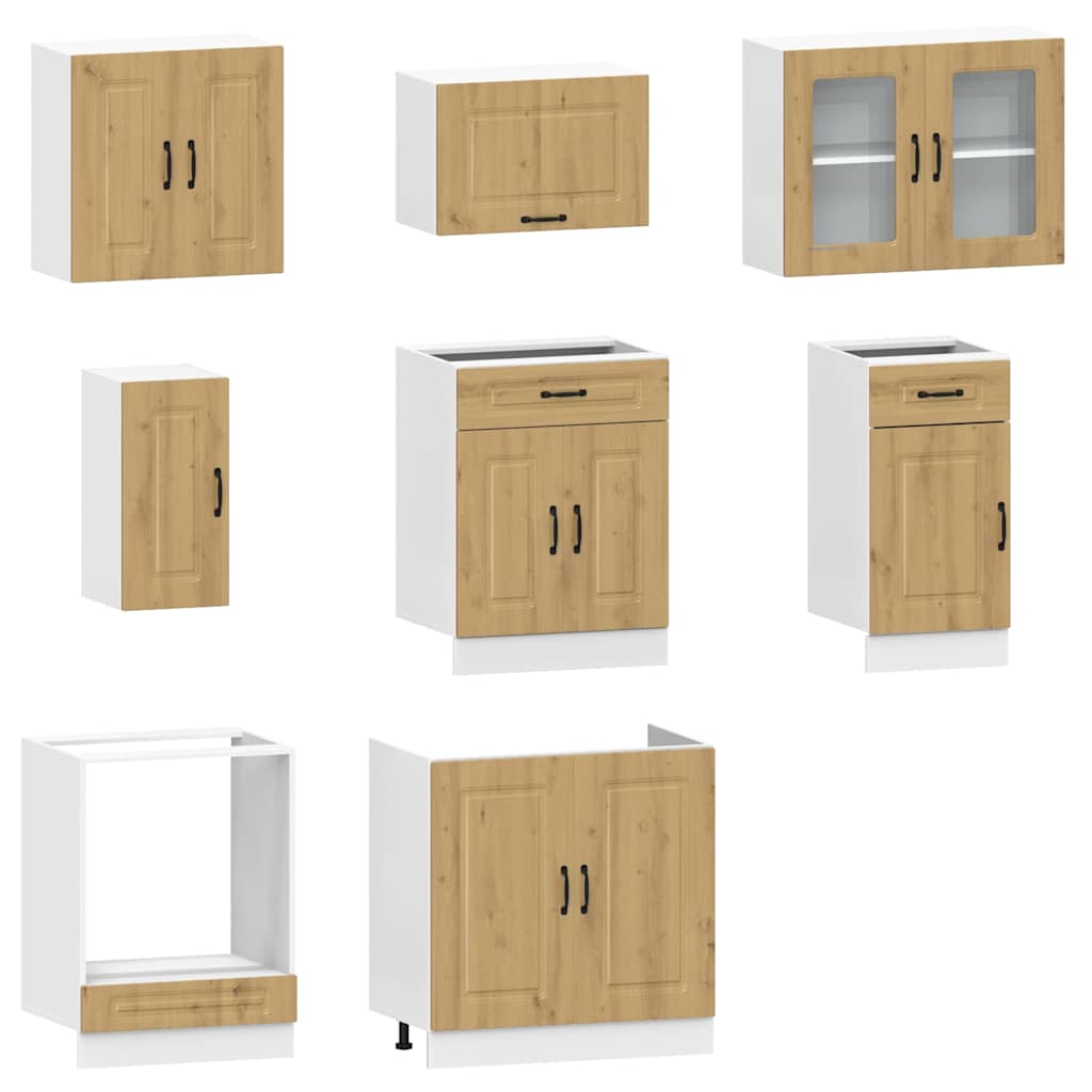 vidaXL Σετ Ντουλάπια Κουζίνας 8 Τεμαχίων Kalmar Επεξεργασμένο Ξύλο