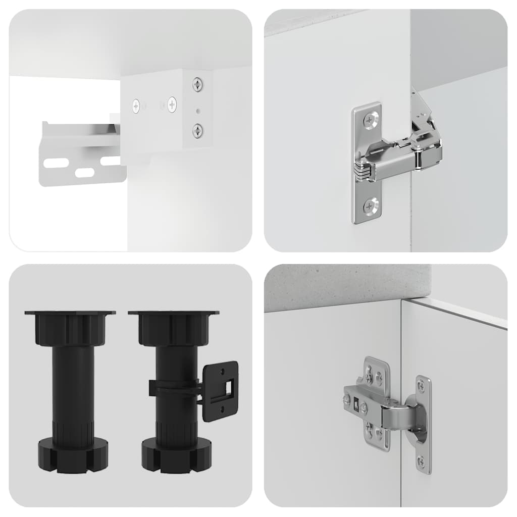 vidaXL Σετ Ντουλαπιών Κουζίνας 8 Τεμαχίων "Porto" Γκρι από Σκυρόδεμα με Μηχανική Επένδυση Ξύλου