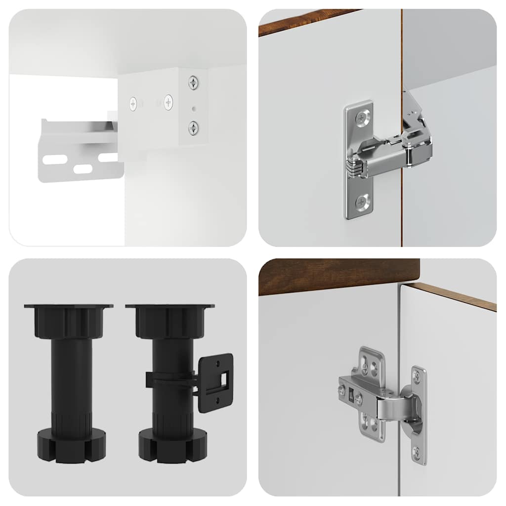 vidaXL Σετ Ντουλαπιών Κουζίνας 8 Τεμαχίων "Porto" από Καπνιστή Δρυ και Μηχανικά Απορροφημένο Ξύλο