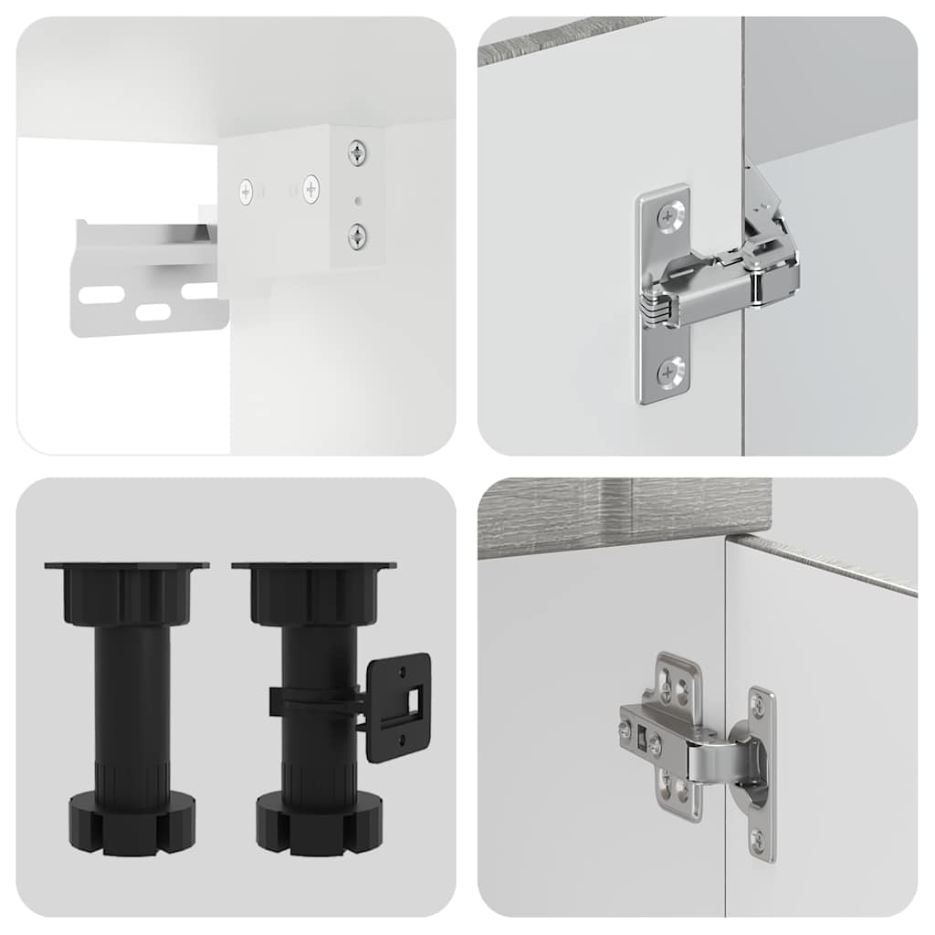 vidaXL Σετ Ντουλαπιών Κουζίνας 4 Τεμαχίων "Lucca" Γκρι από Τεχνητό Ξύλο Sonoma