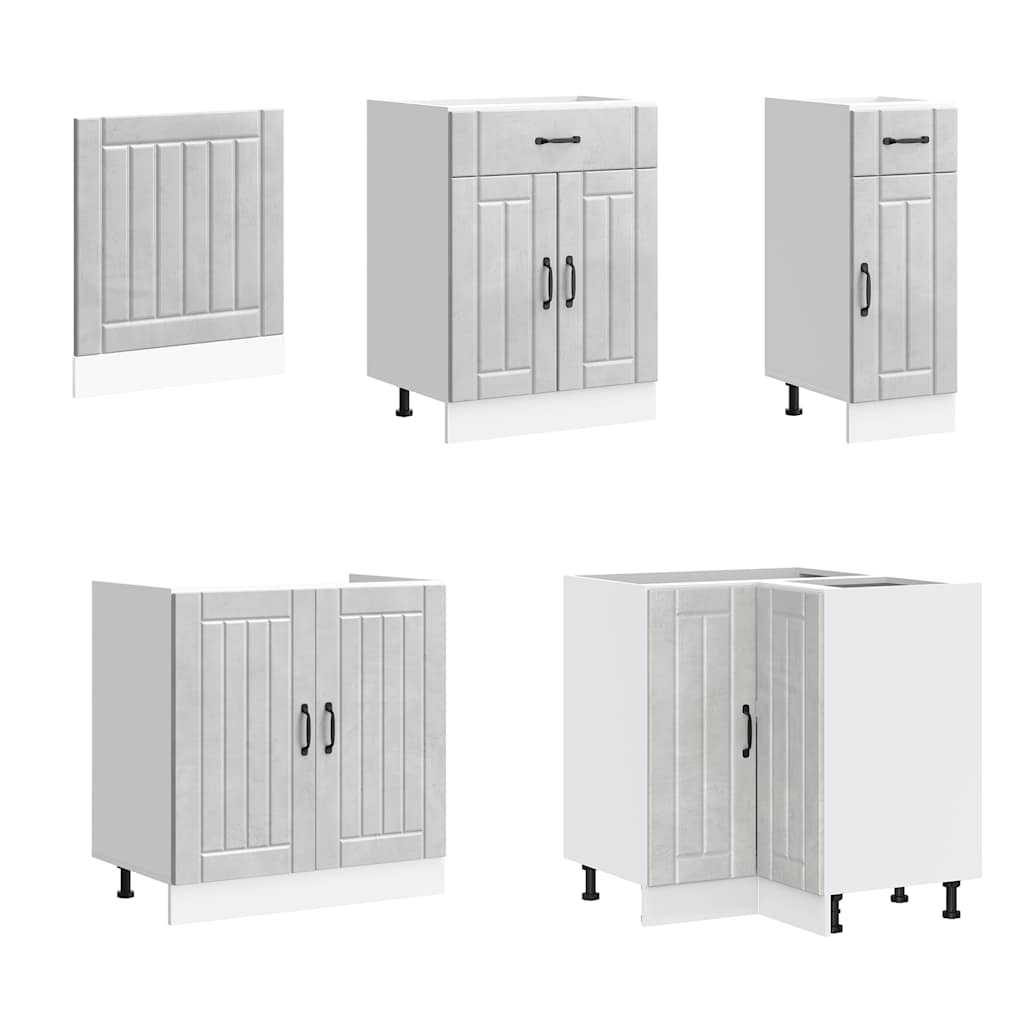 vidaXL Σετ Ντουλάπια Κουζίνας 11 τεμ. Lucca Γκρι Σκυροδ. Επεξ. Ξύλο