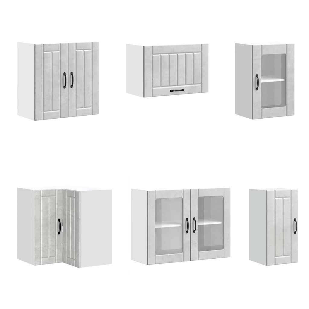 vidaXL Σετ Ντουλάπια Κουζίνας 11 τεμ. Lucca Γκρι Σκυροδ. Επεξ. Ξύλο