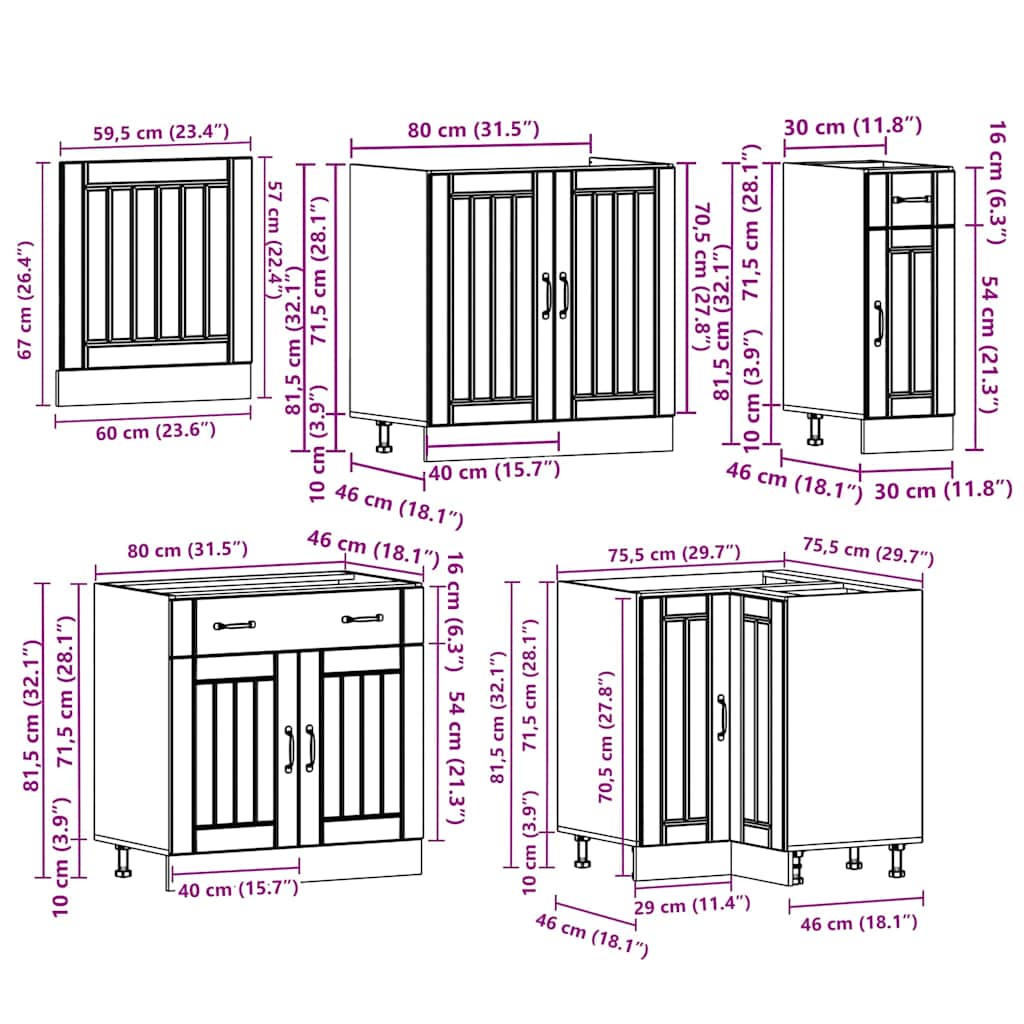vidaXL Σετ ντουλαπιών κουζίνας 11 τεμαχίων Lucca Λευκό μηχανικό ξύλο