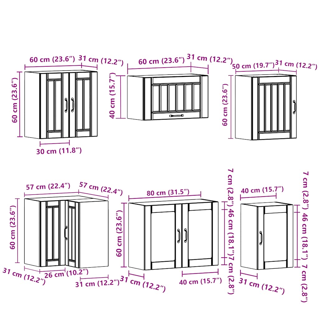 vidaXL Σετ ντουλαπιών κουζίνας 11 τεμαχίων Lucca Λευκό μηχανικό ξύλο
