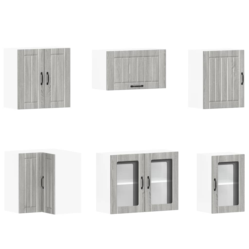 vidaXL Σετ Ντουλάπια Κουζίνας 11 τεμ. Lucca Γκρι Sonoma Επεξ. Ξύλο