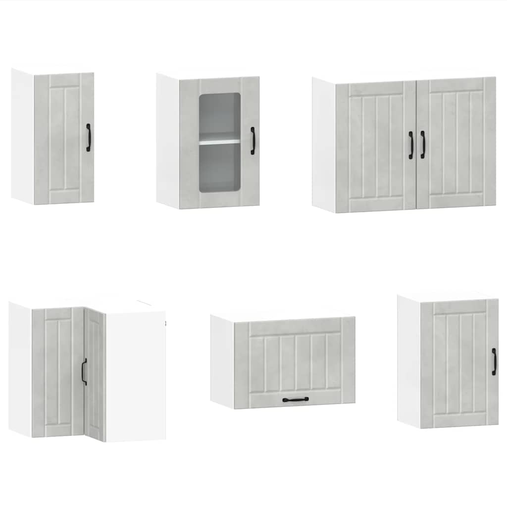 vidaXL Σετ Ντουλάπια Κουζίνας 11 τεμ. Lucca Γκρι Σκυροδ. Επεξ. Ξύλο