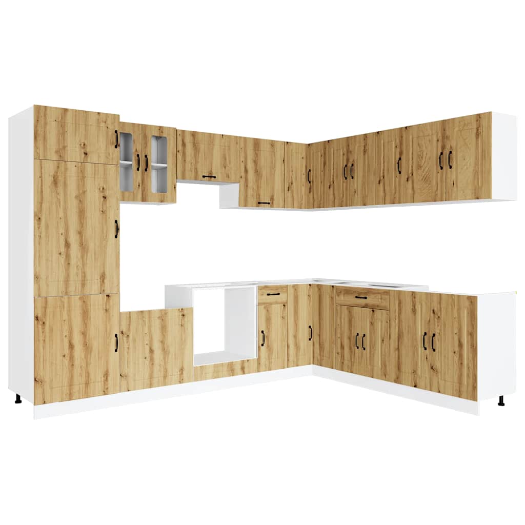 vidaXL Σετ Ντουλάπια Κουζίνας 14 Τεμαχίων Kalmar Επεξεργασμένο Ξύλο